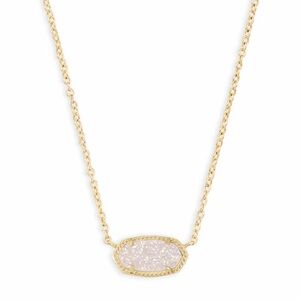 Kendra Scott Elisa Gold Pendant Necklace in Iridescent Drusy
